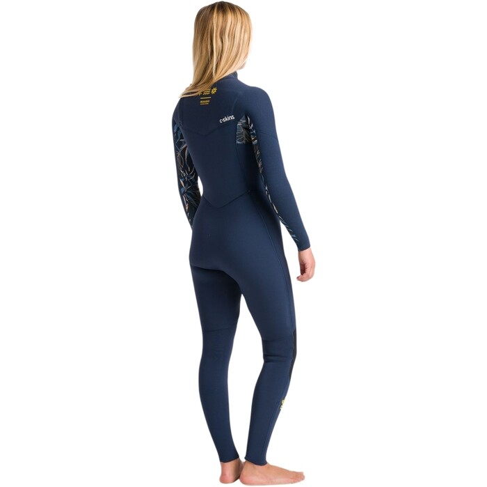 2024 C-Skins Womens NuWave Solace 4/3mm Chest Zip Wetsuit C-NSO43WCZ - Bluestone X / Tropical